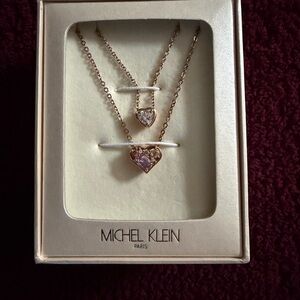 Goldtone Hearts Necklace Set